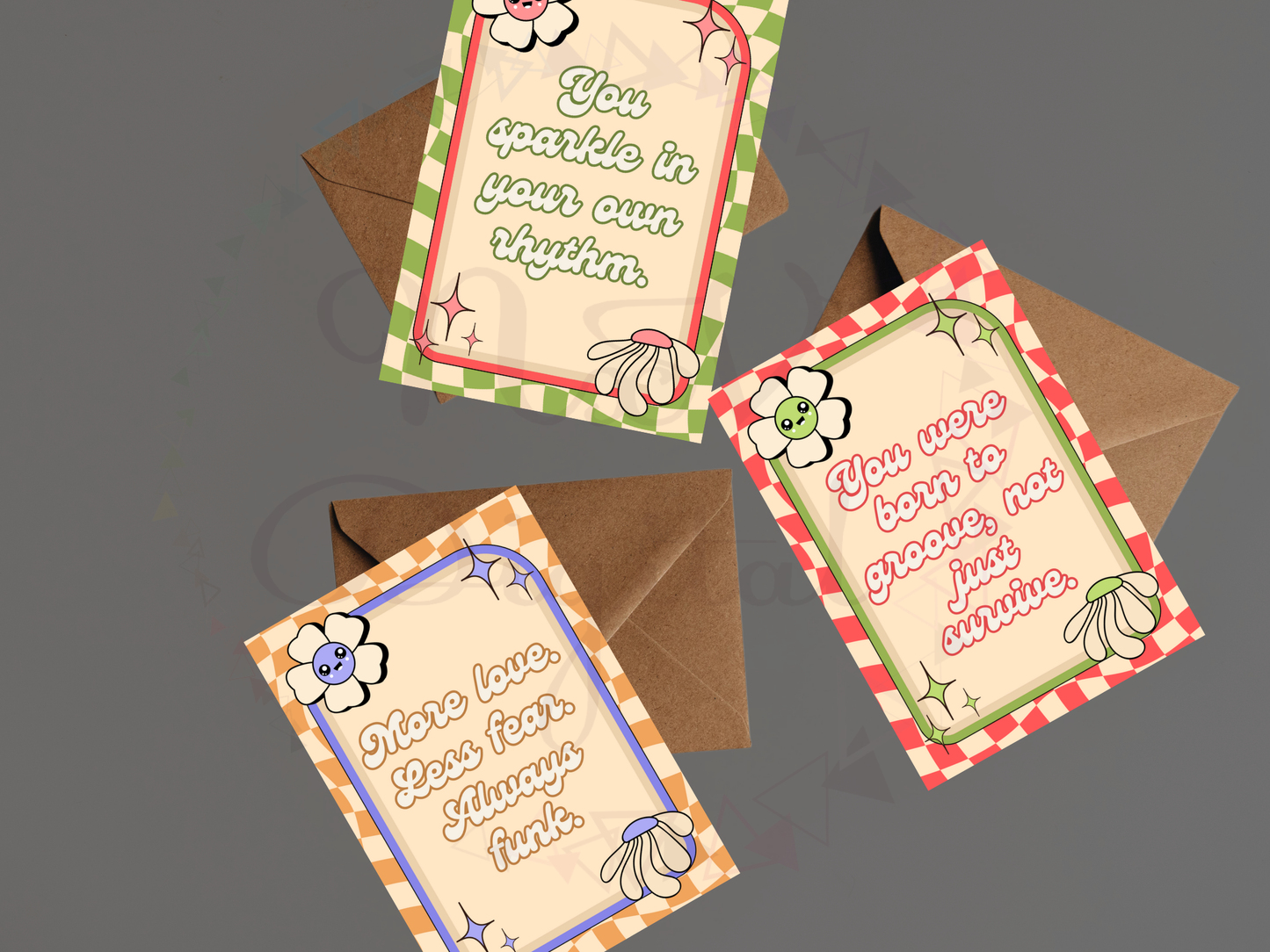 Groovy 70s Affirmation Cards | Funky Self Love Printable Deck