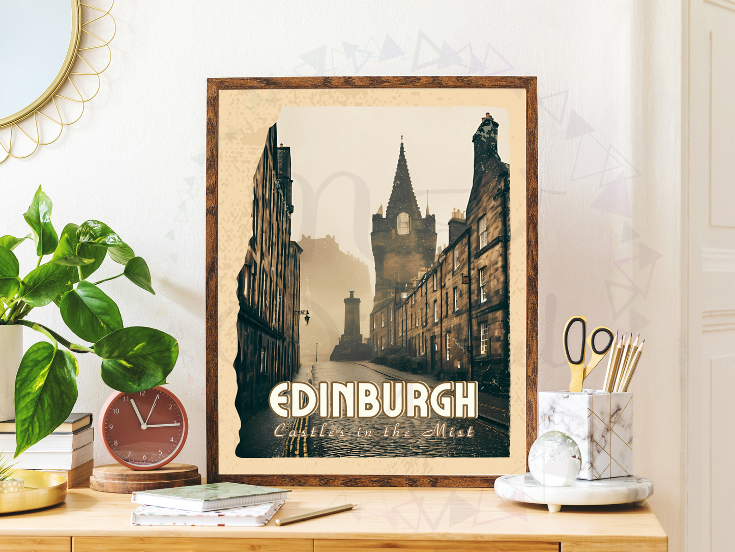 Edinburgh Vintage Travel Poster | Scottish Castle Wall Art