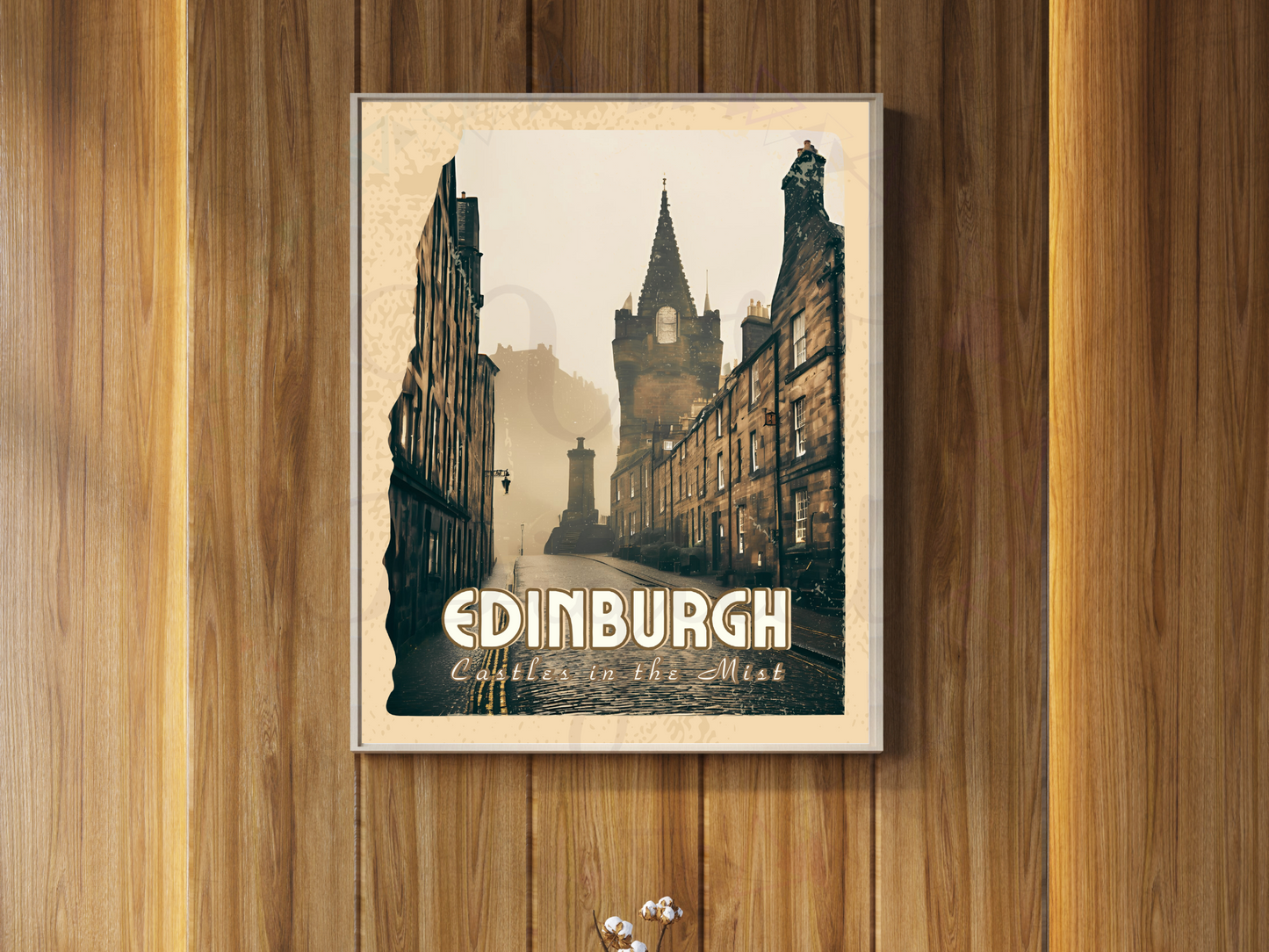 Edinburgh Vintage Travel Poster | Scottish Castle Wall Art