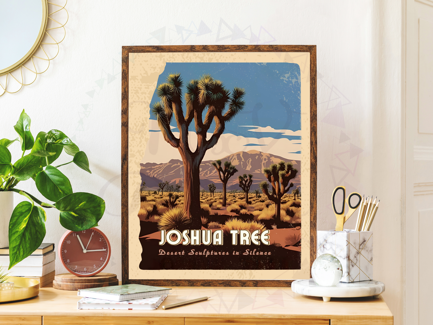 Retro-style national park poster held in hand