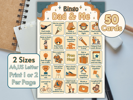 Father's Day Bingo Game - DIY Printable Activity for Kids and Dads