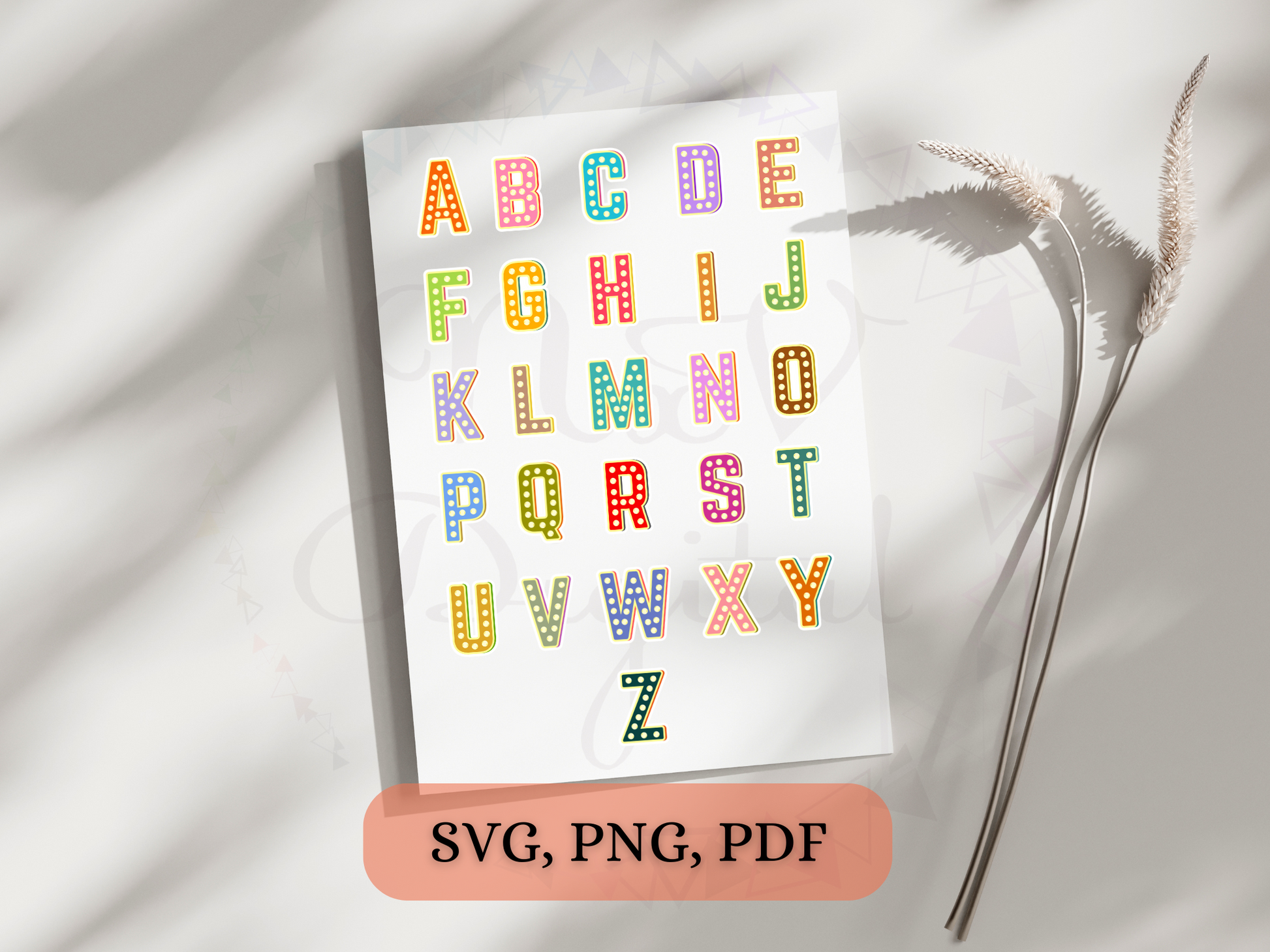 Set of 36 Retro Letter Png