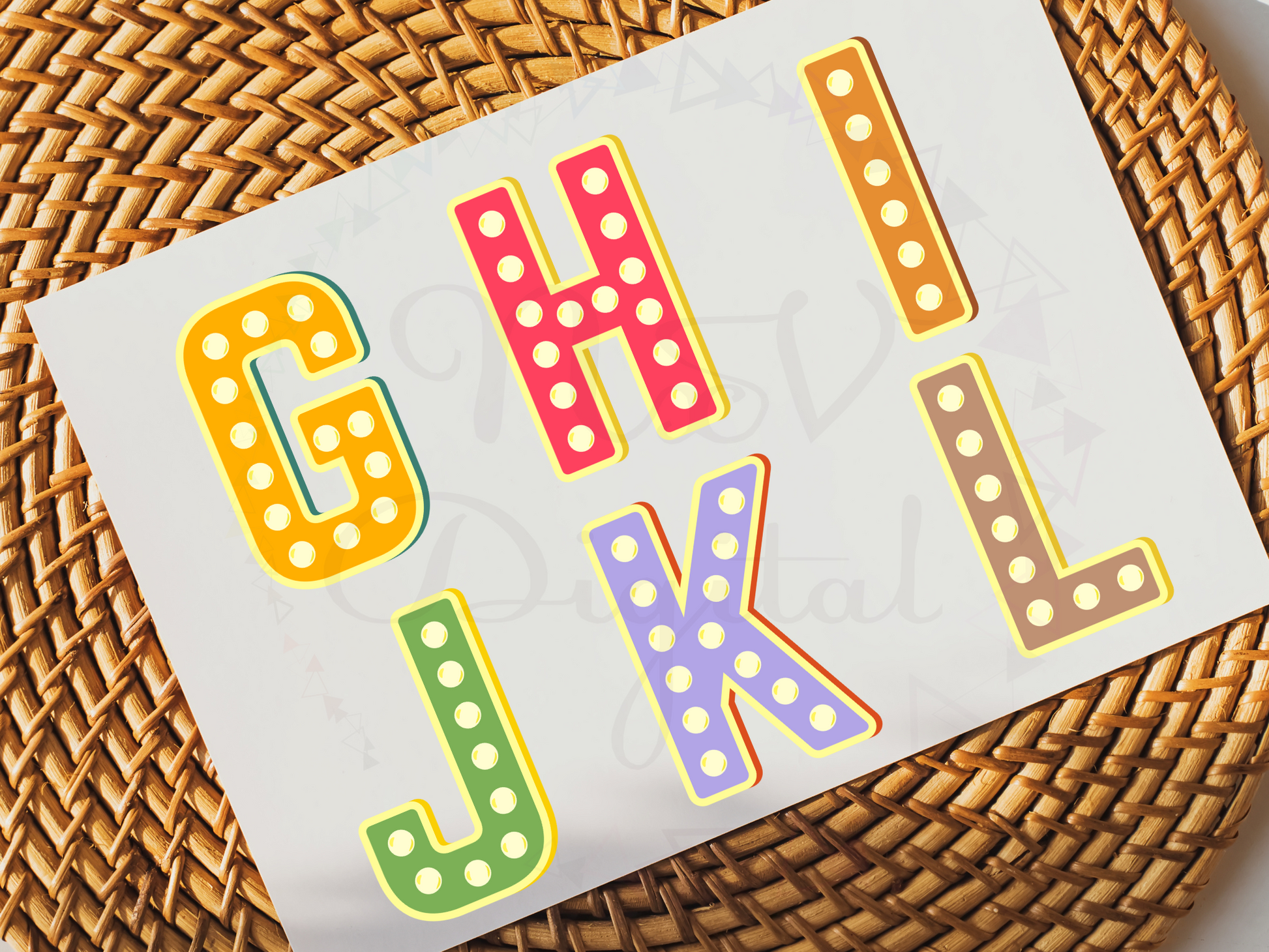 Set of 36 Retro Alphabet Font Png