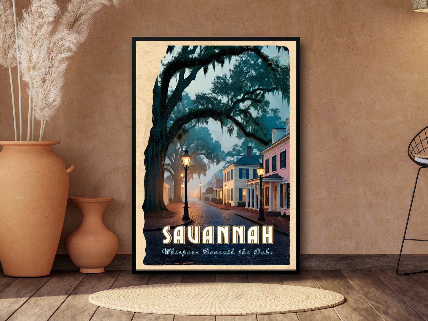 Southern charm digital print with historic landscape design