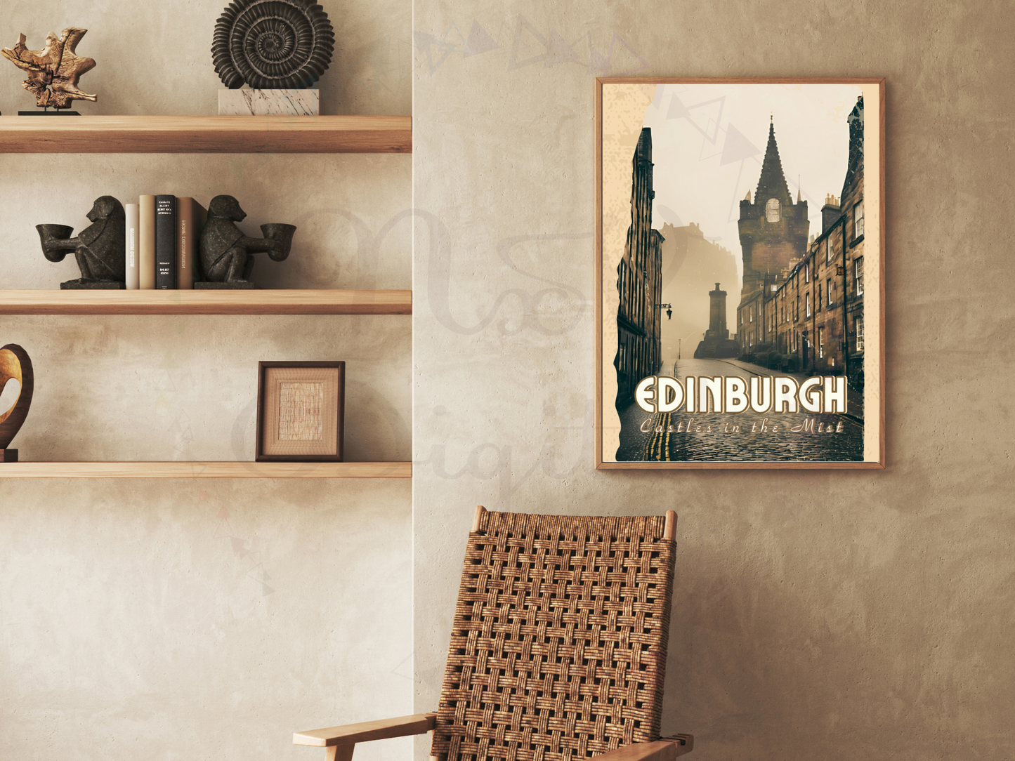 Edinburgh Vintage Travel Poster | Scottish Castle Wall Art