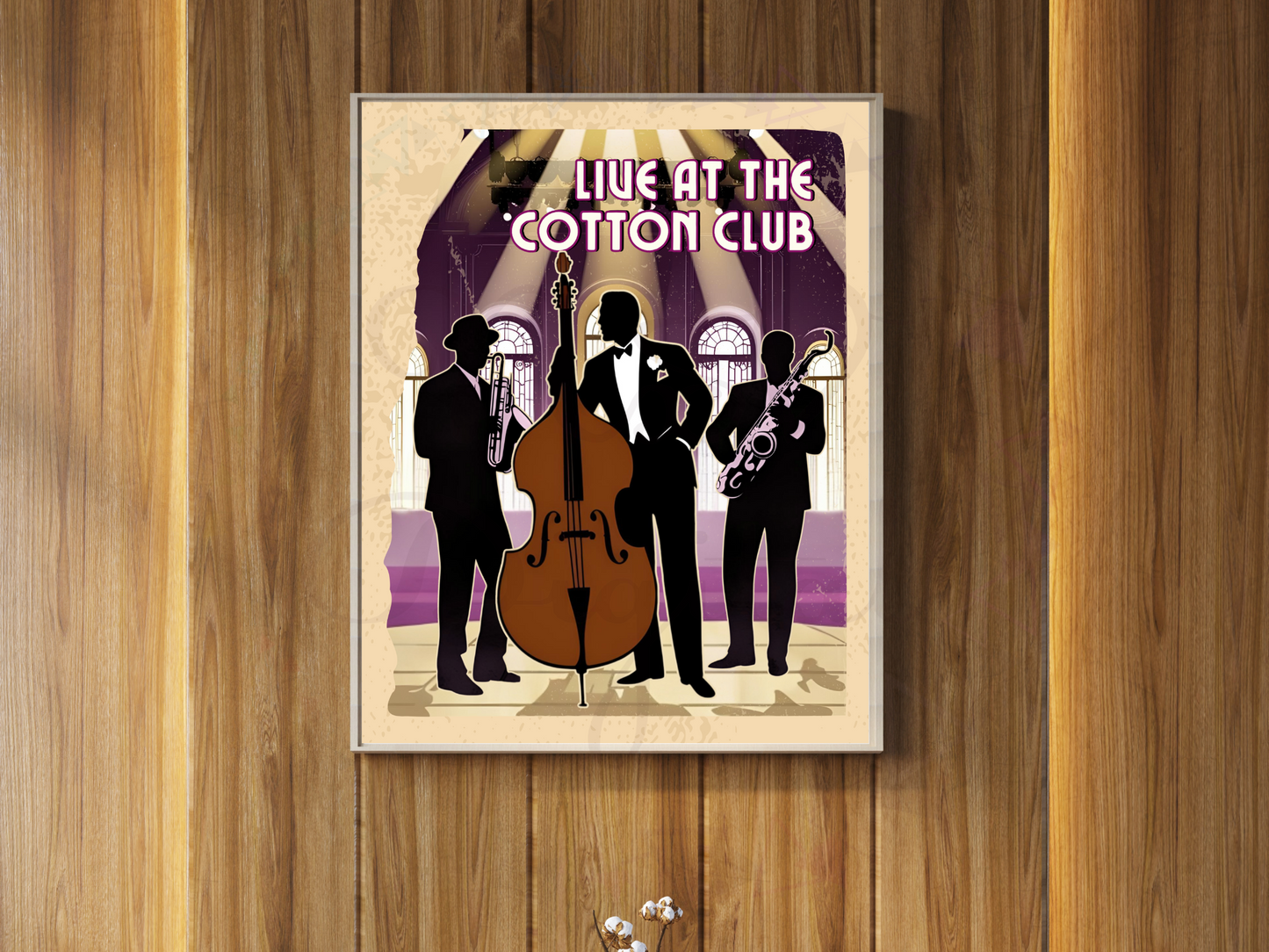 1920s jazz wall art placed in a travel-themed scrapbook