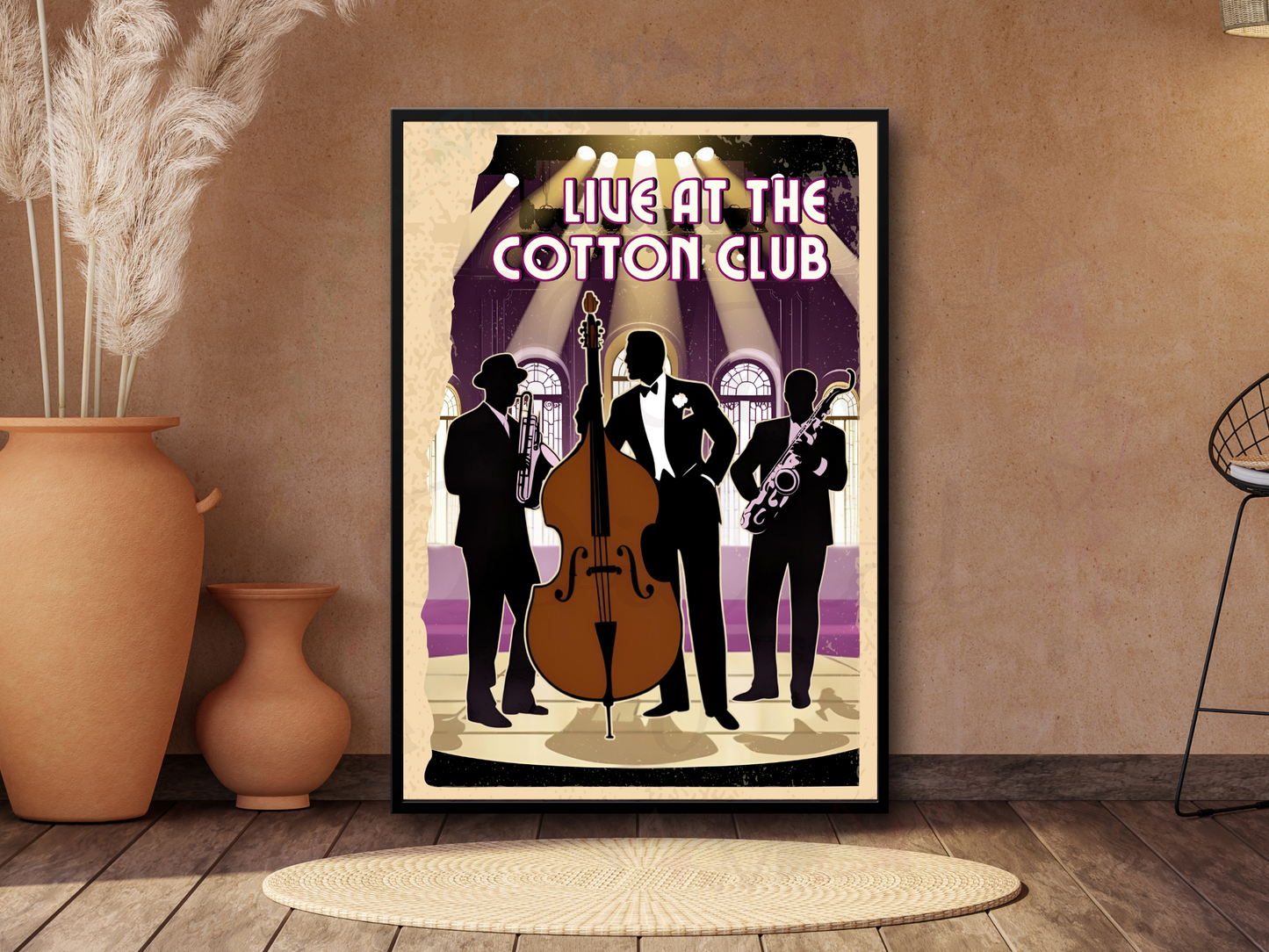 Cotton Club jazz band digital print held by hand