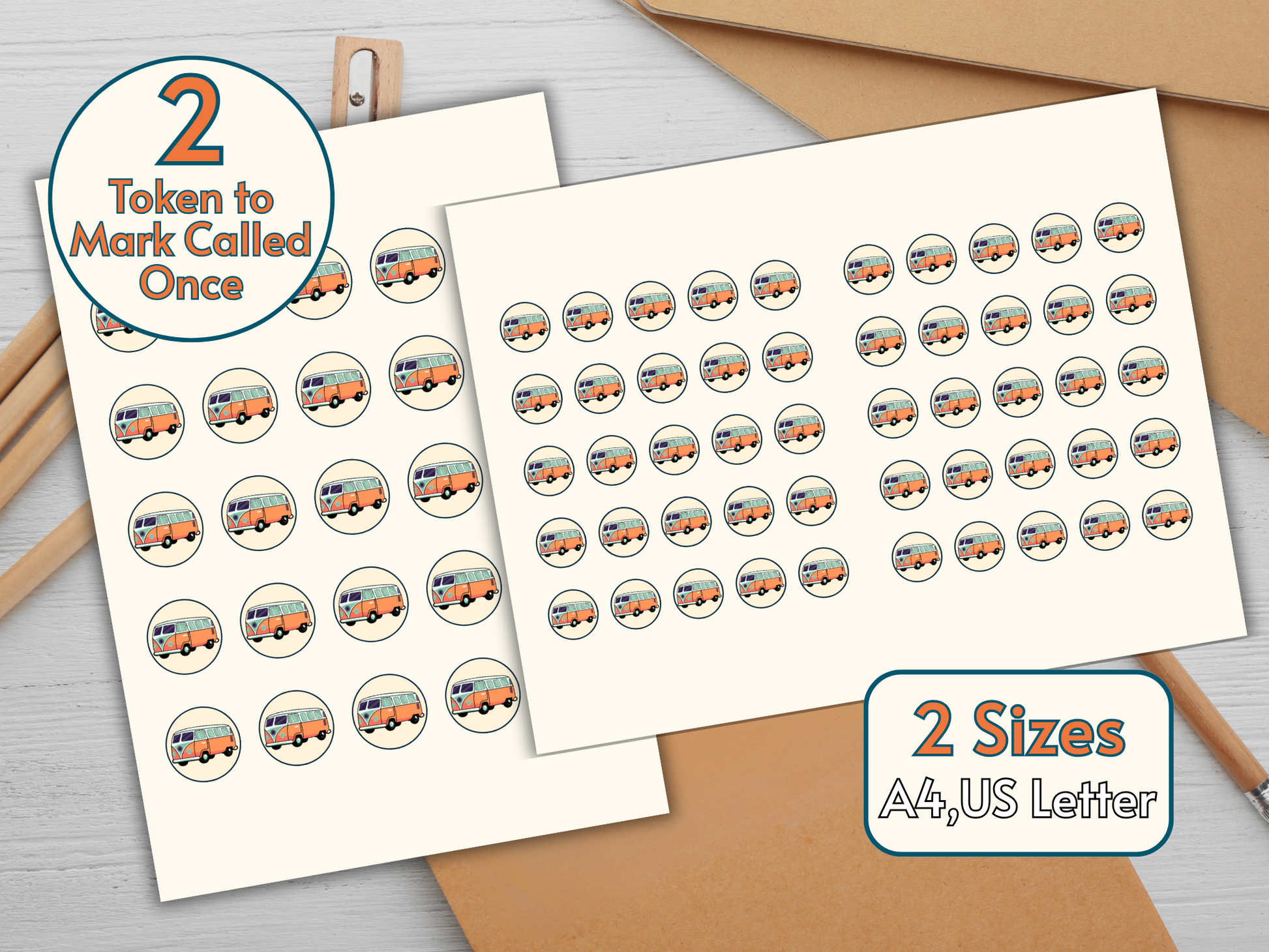 Printable travel game for families with 50 unique bingo cards