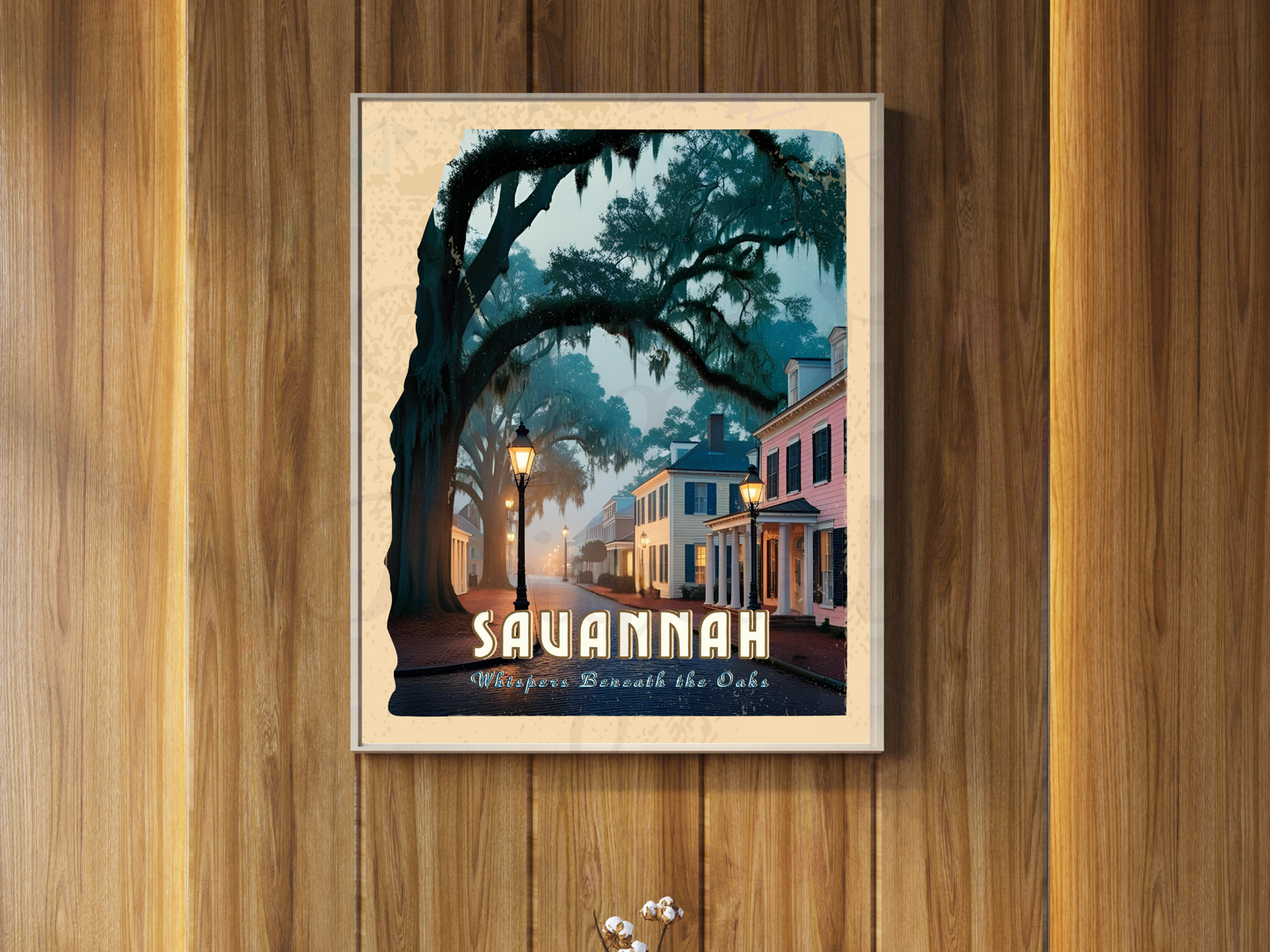 Whispers Beneath the Oaks art print held in hand