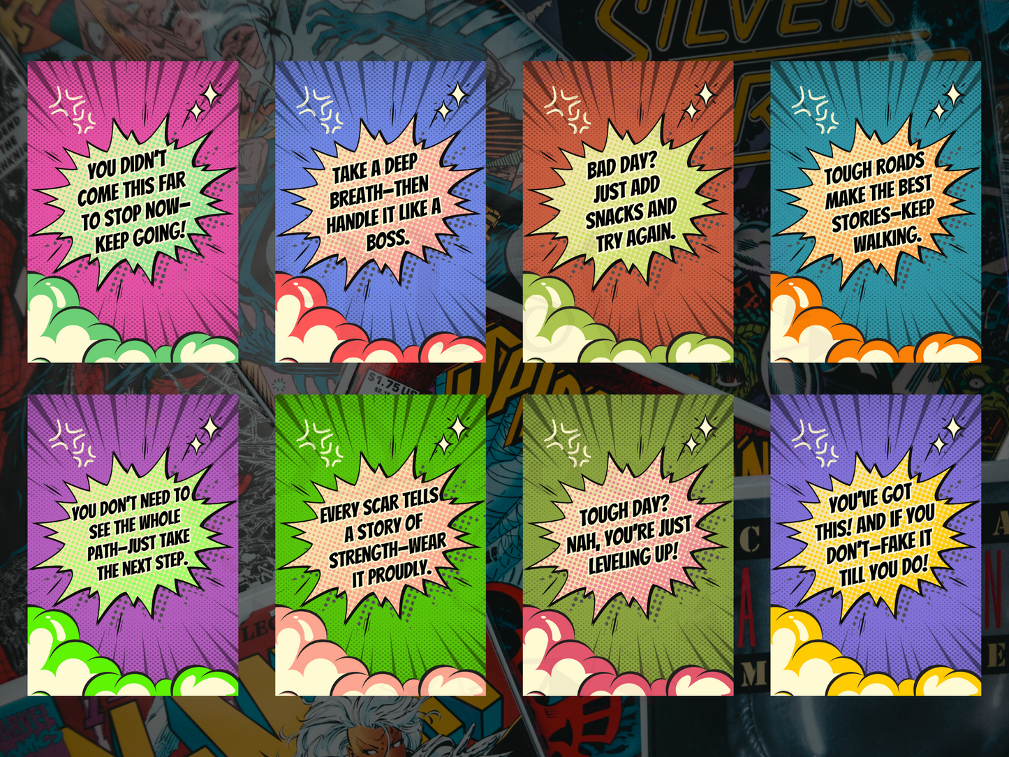 Colorful Comic Affirmation Cards | Fun & Motivating