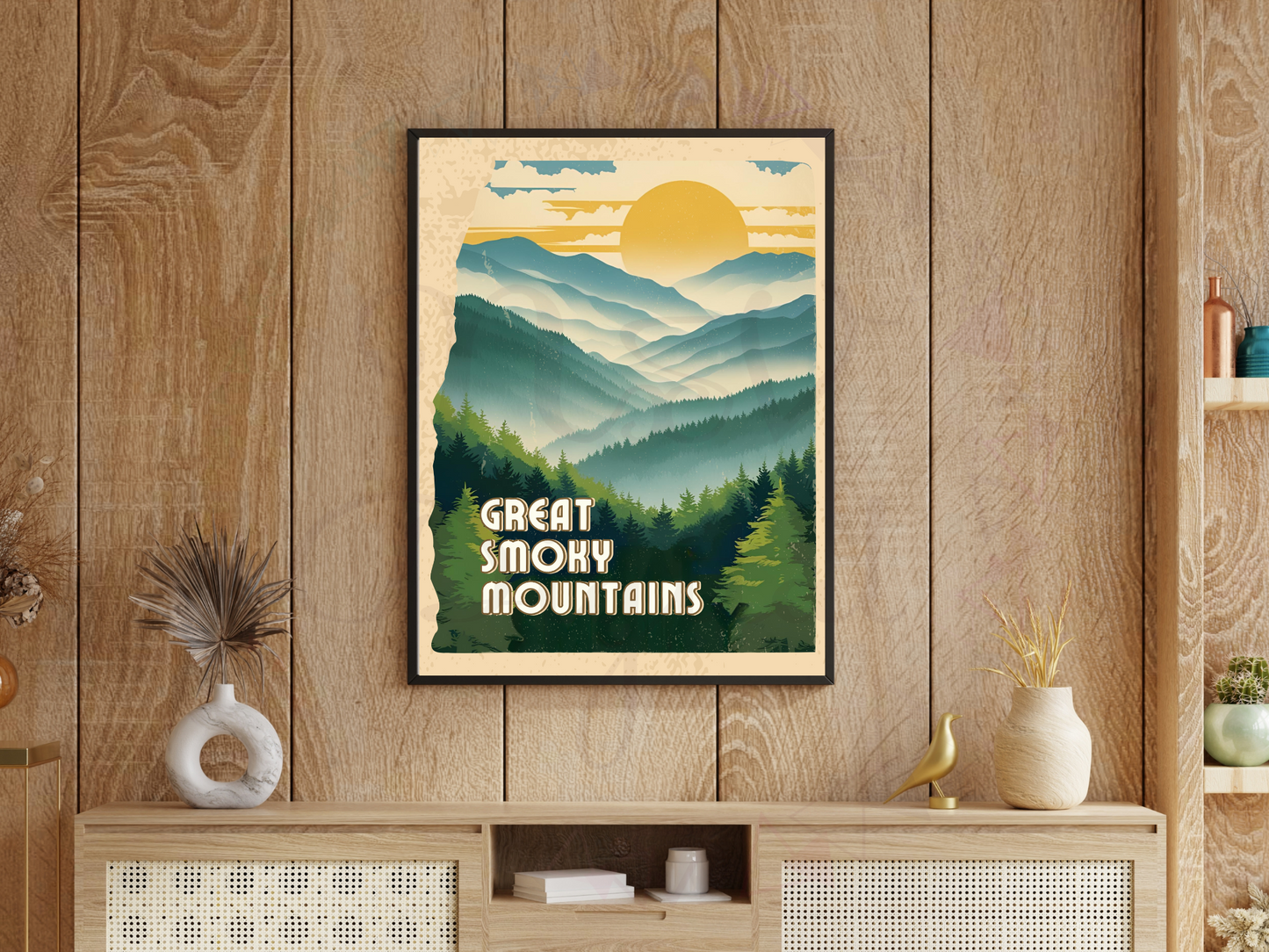 Tennessee North Carolina national park vintage print