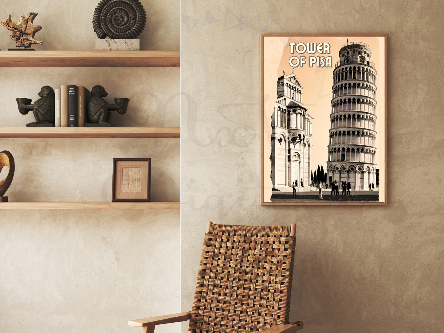Tower of Pisa Vintage Travel Poster | Italy Printable Wall Art