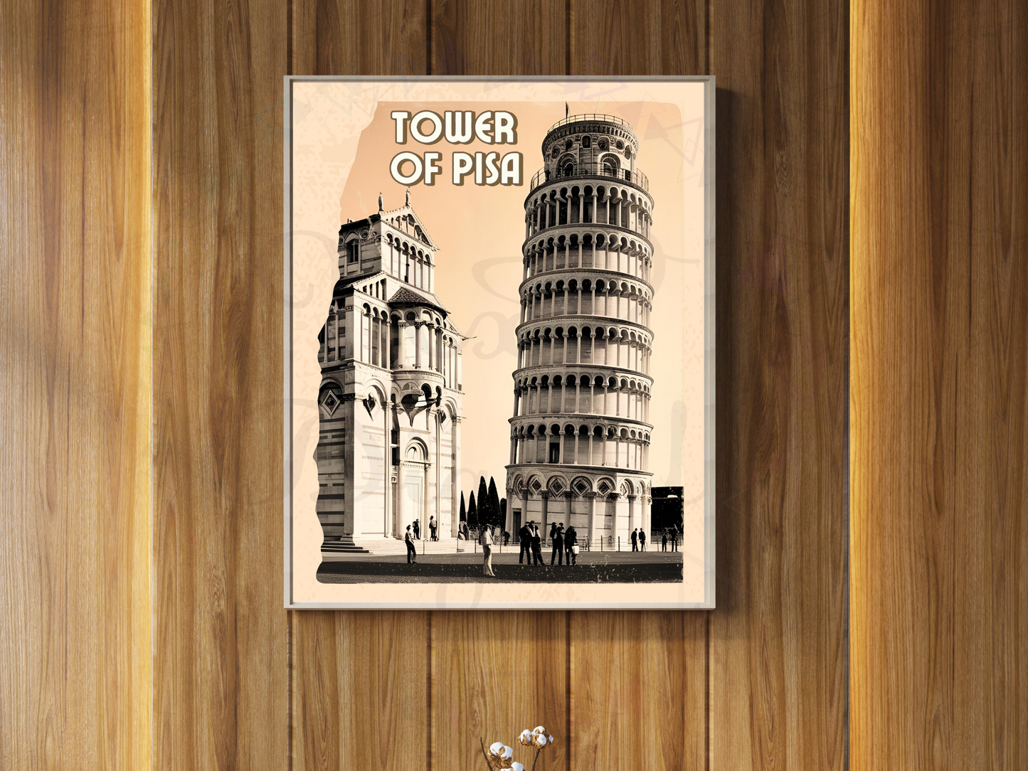 Tower of Pisa Vintage Travel Poster | Italy Printable Wall Art