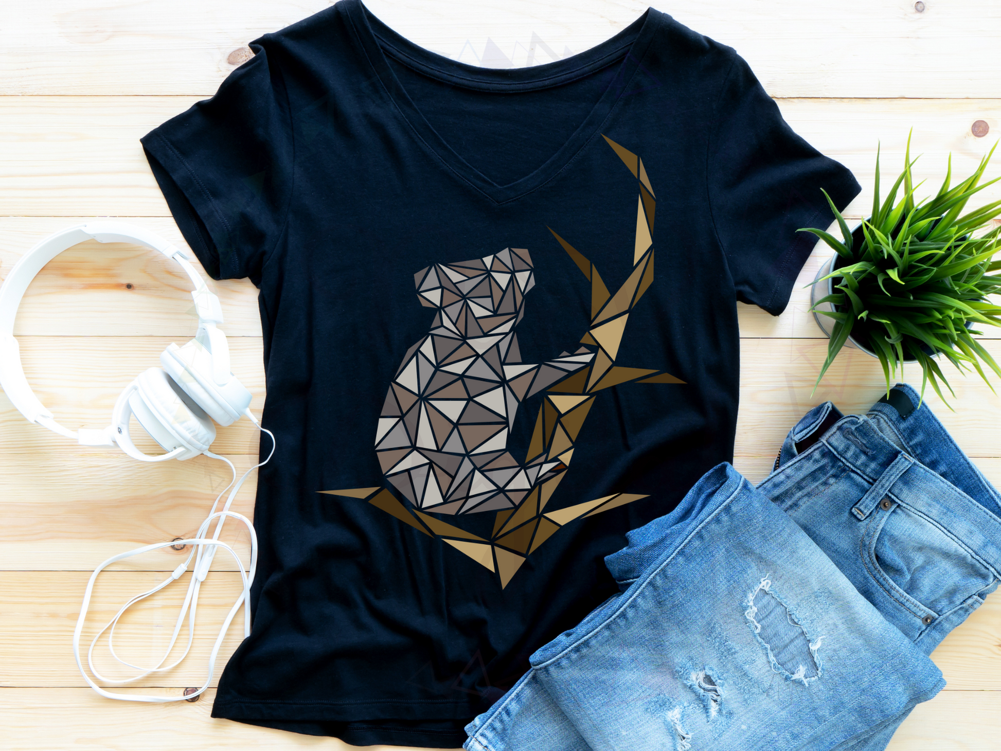 Polygonal koala clipart perfect for Cricut and Silhouette