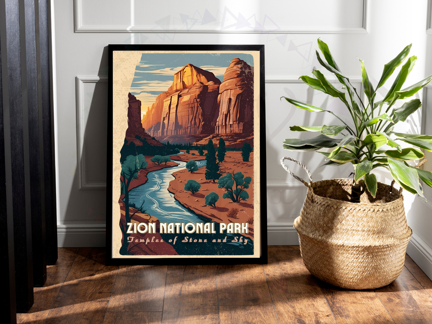 Zion National Park Vintage Poster | Utah Travel Wall Art Print
