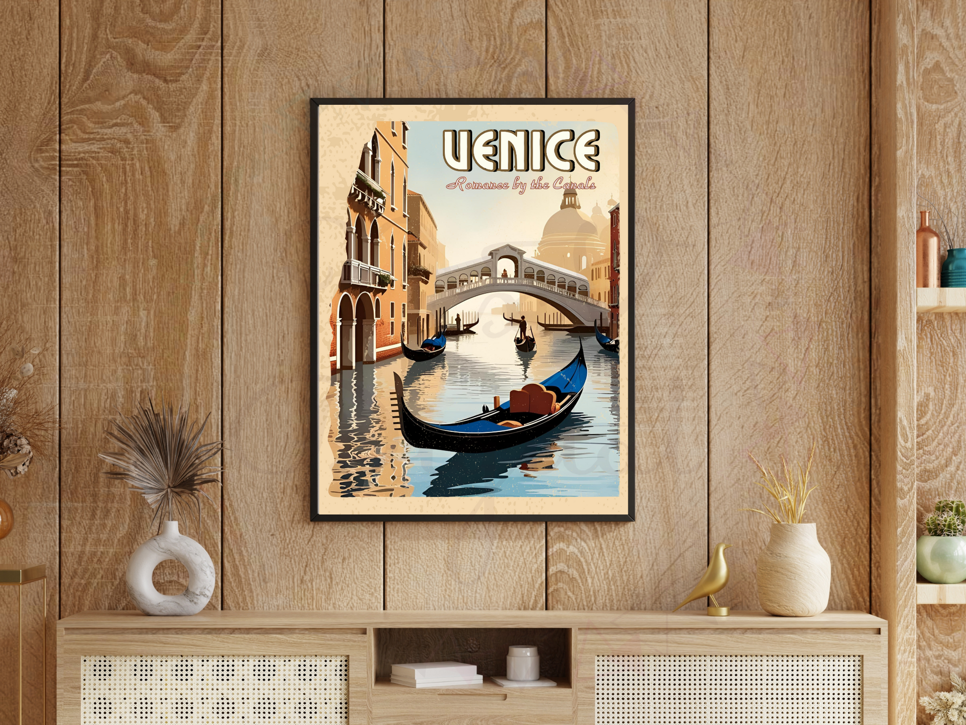 Holding Venice poster print mockup