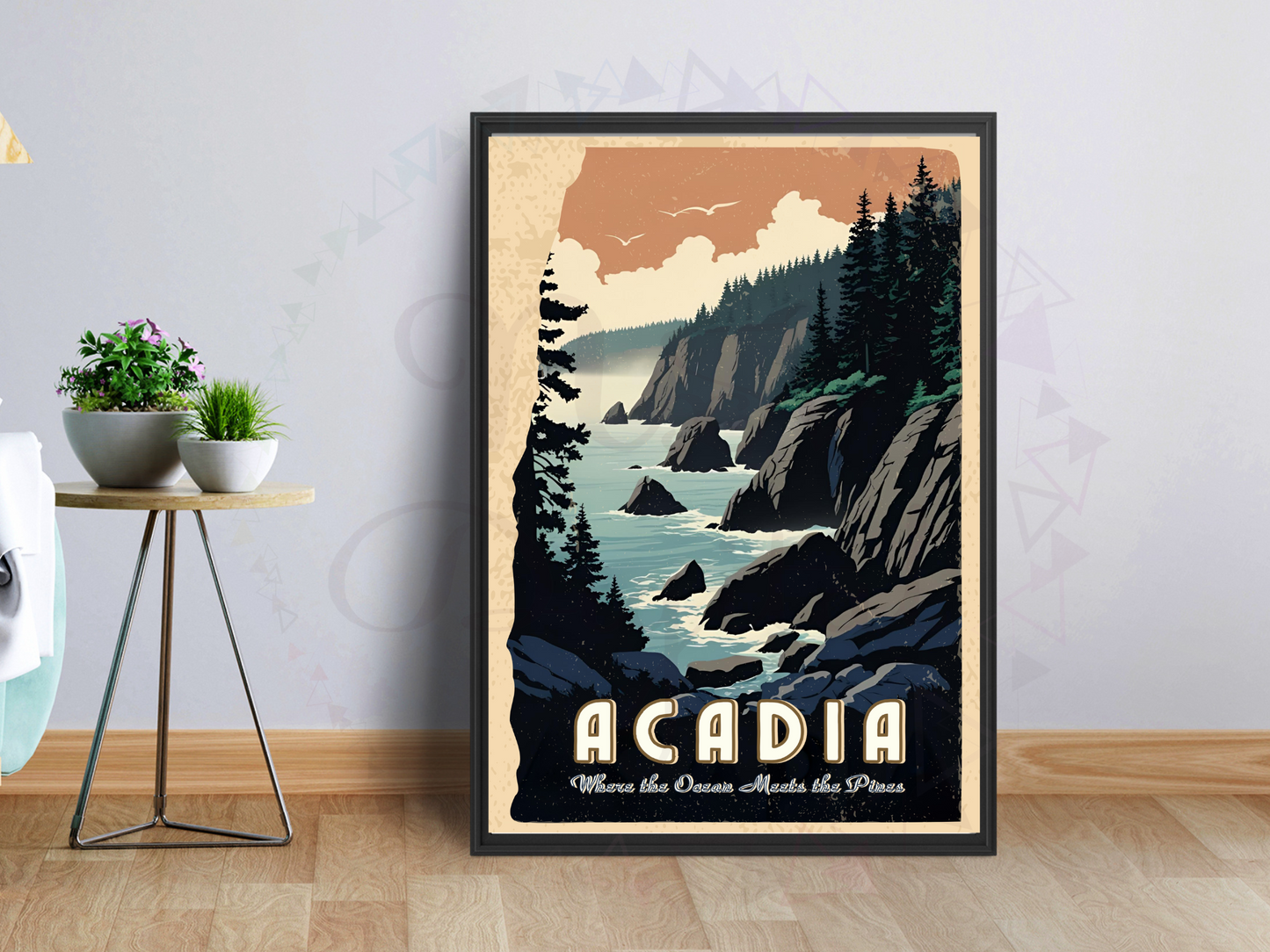 Acadia National Park Poster | Vintage Maine Travel Wall Art Print