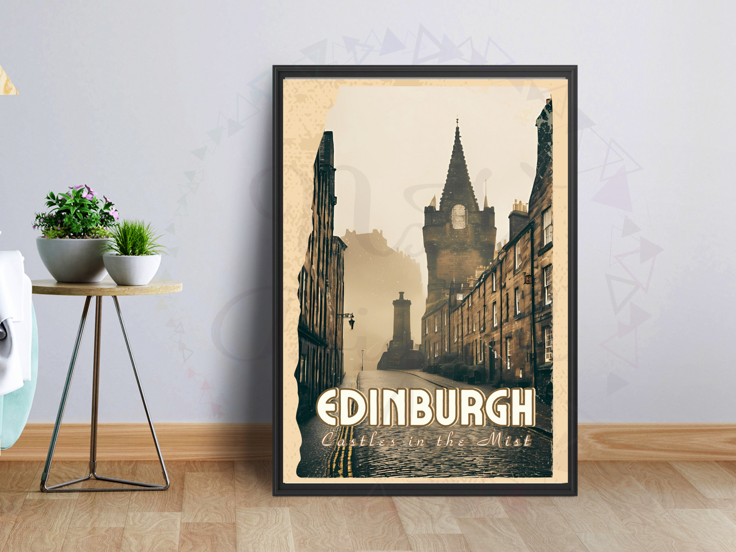 Edinburgh Vintage Travel Poster | Scottish Castle Wall Art
