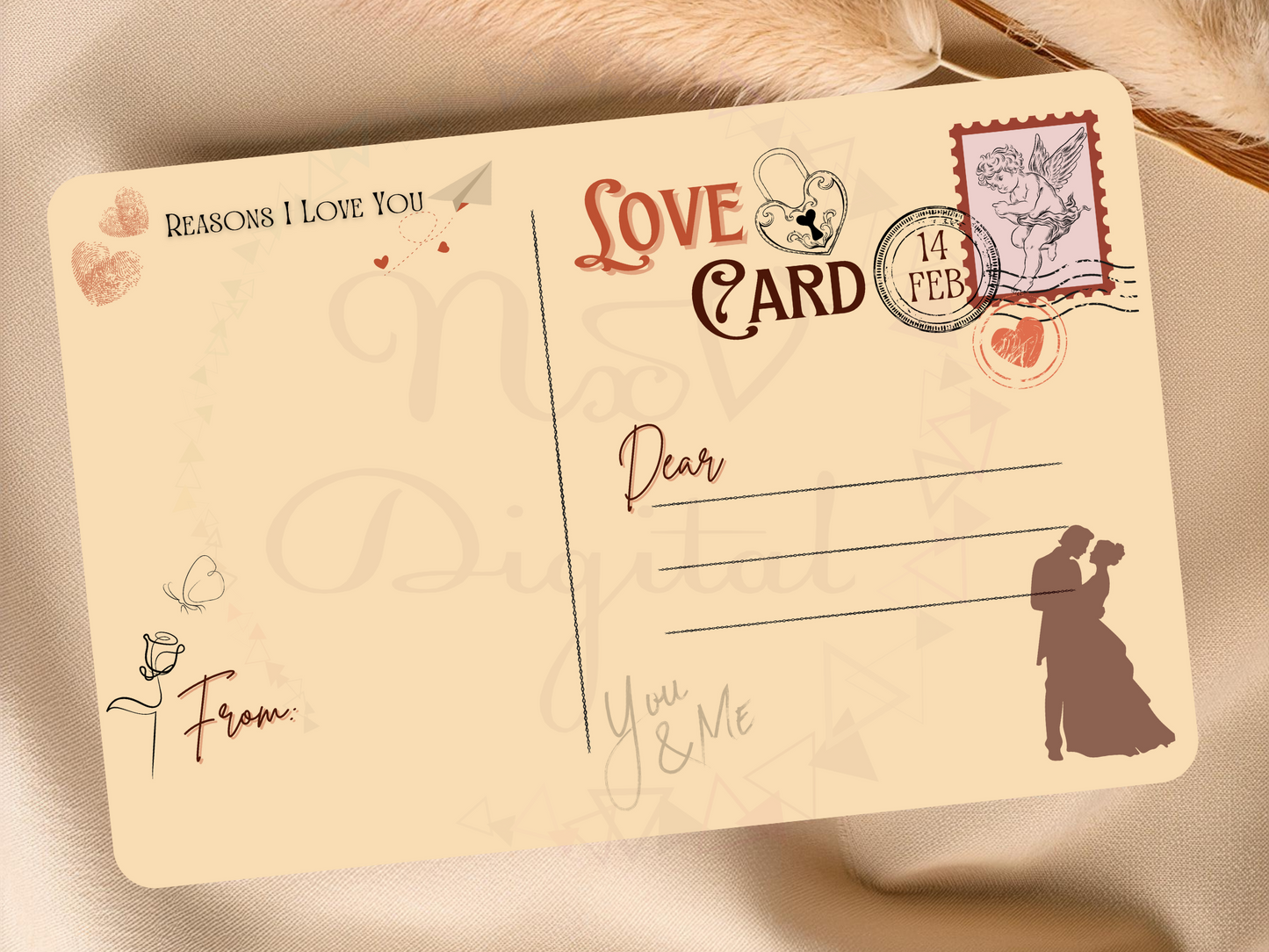 Vintage Love Card Cupid Postage Stamp