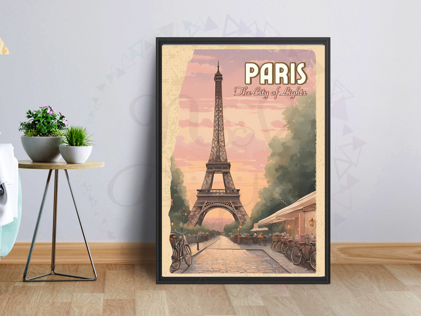 Paris Vintage Travel Poster | The City of Lights | Printable Art