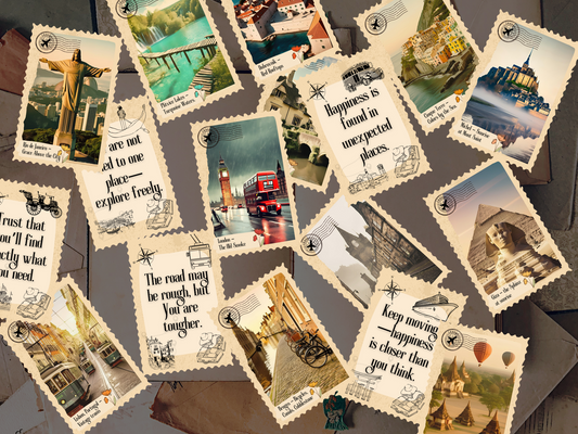 Vintage Travel 50 Affirmation Cards