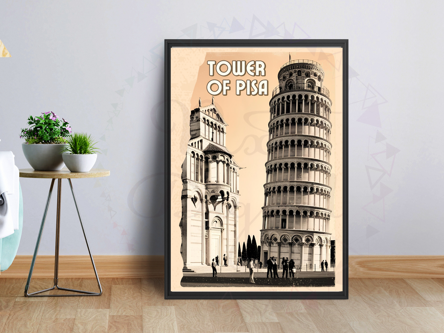 Tower of Pisa Vintage Travel Poster | Italy Printable Wall Art