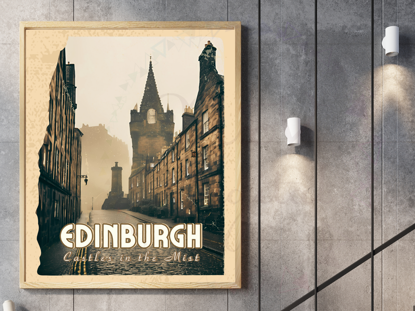 Edinburgh Vintage Travel Poster | Scottish Castle Wall Art