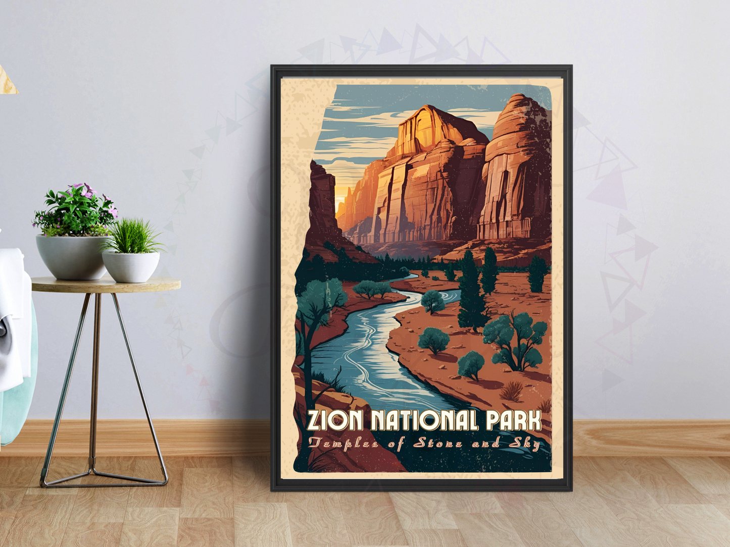 Zion National Park Vintage Poster | Utah Travel Wall Art Print