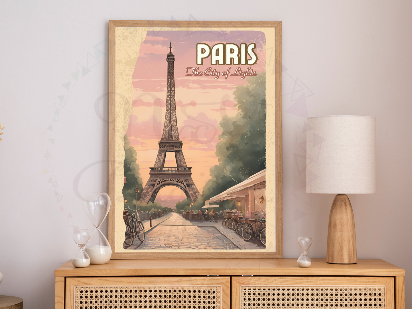 Paris Vintage Travel Poster | The City of Lights | Printable Art