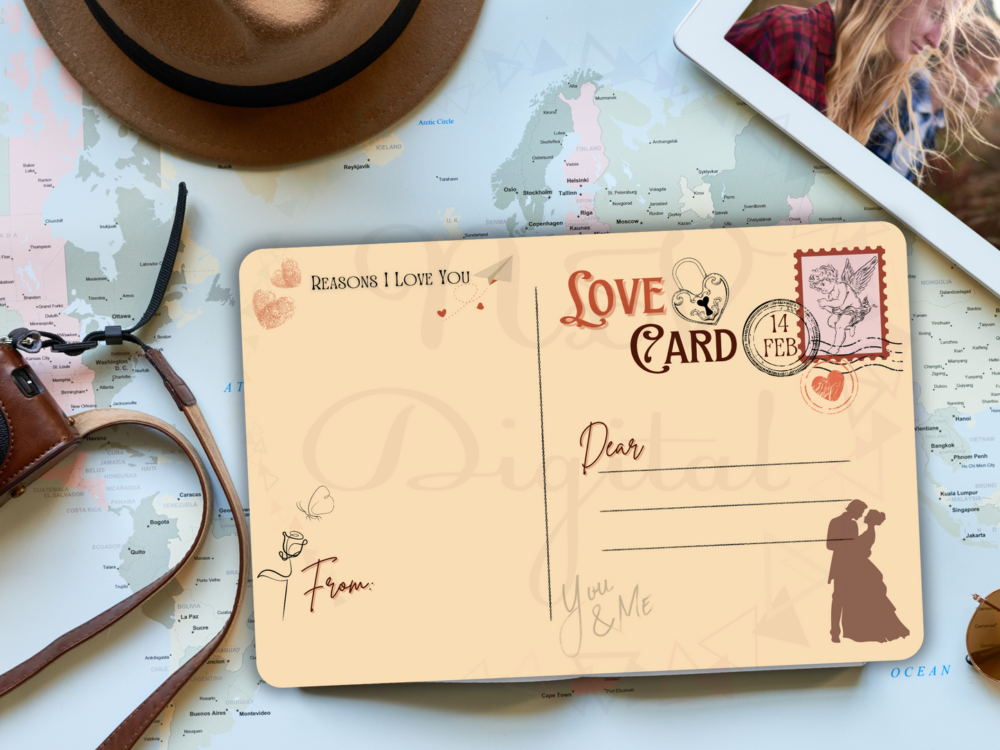 Vintage Love Card Cupid Postage Stamp