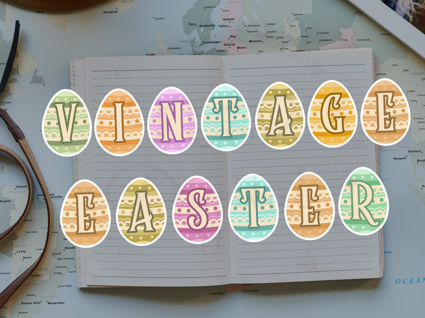 Vintage Easter Eggs Alphabet Junk Journal