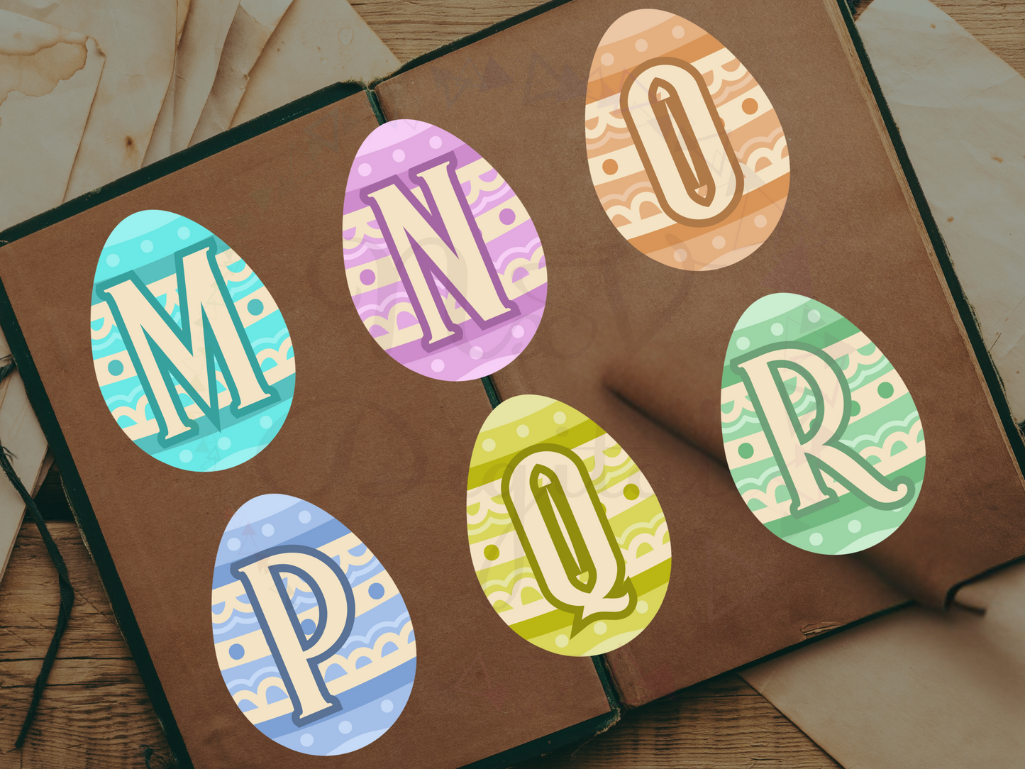 Vintage Easter Eggs Alphabet Junk Journal