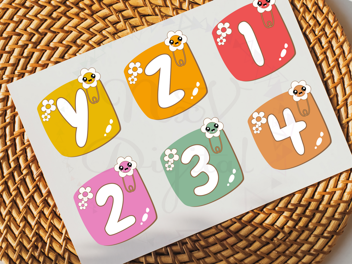 Set of 36 Groovy Flower Clip Alphabet Letter