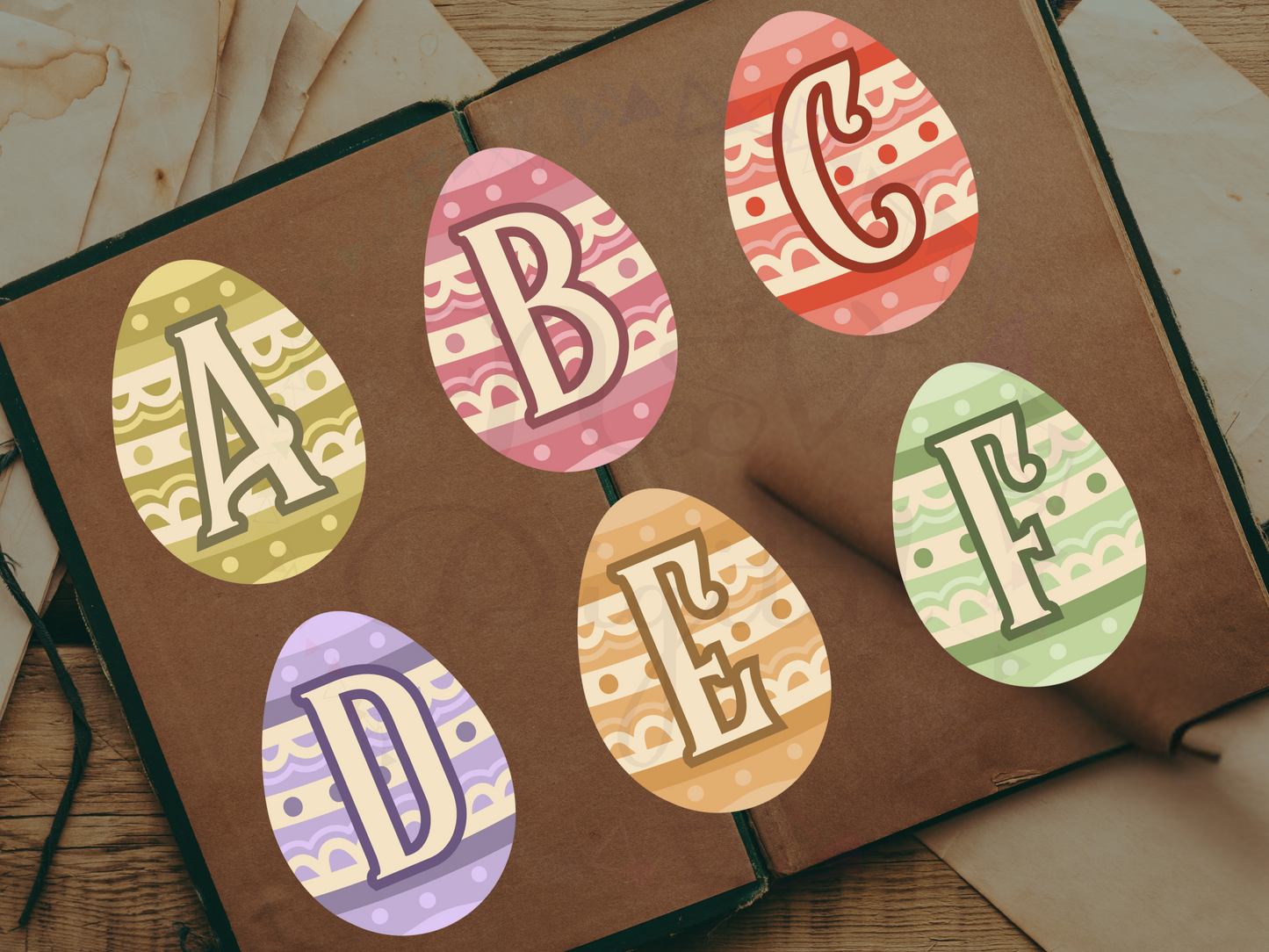 Vintage Easter Eggs Alphabet Junk Journal