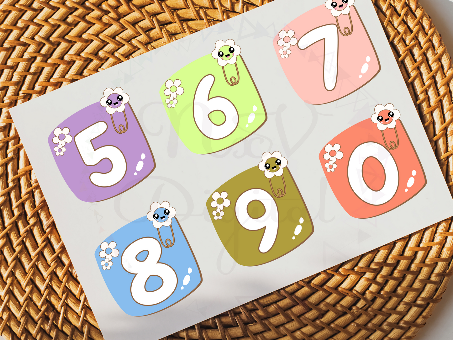 Set of 36 Groovy Flower Clip Alphabet Letter