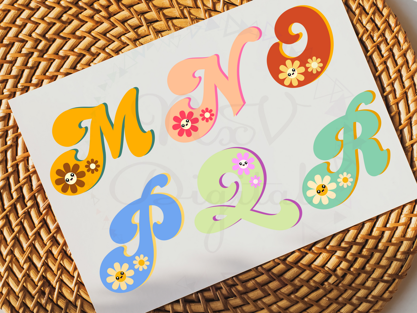 groovy alphabet flower doodle pdf