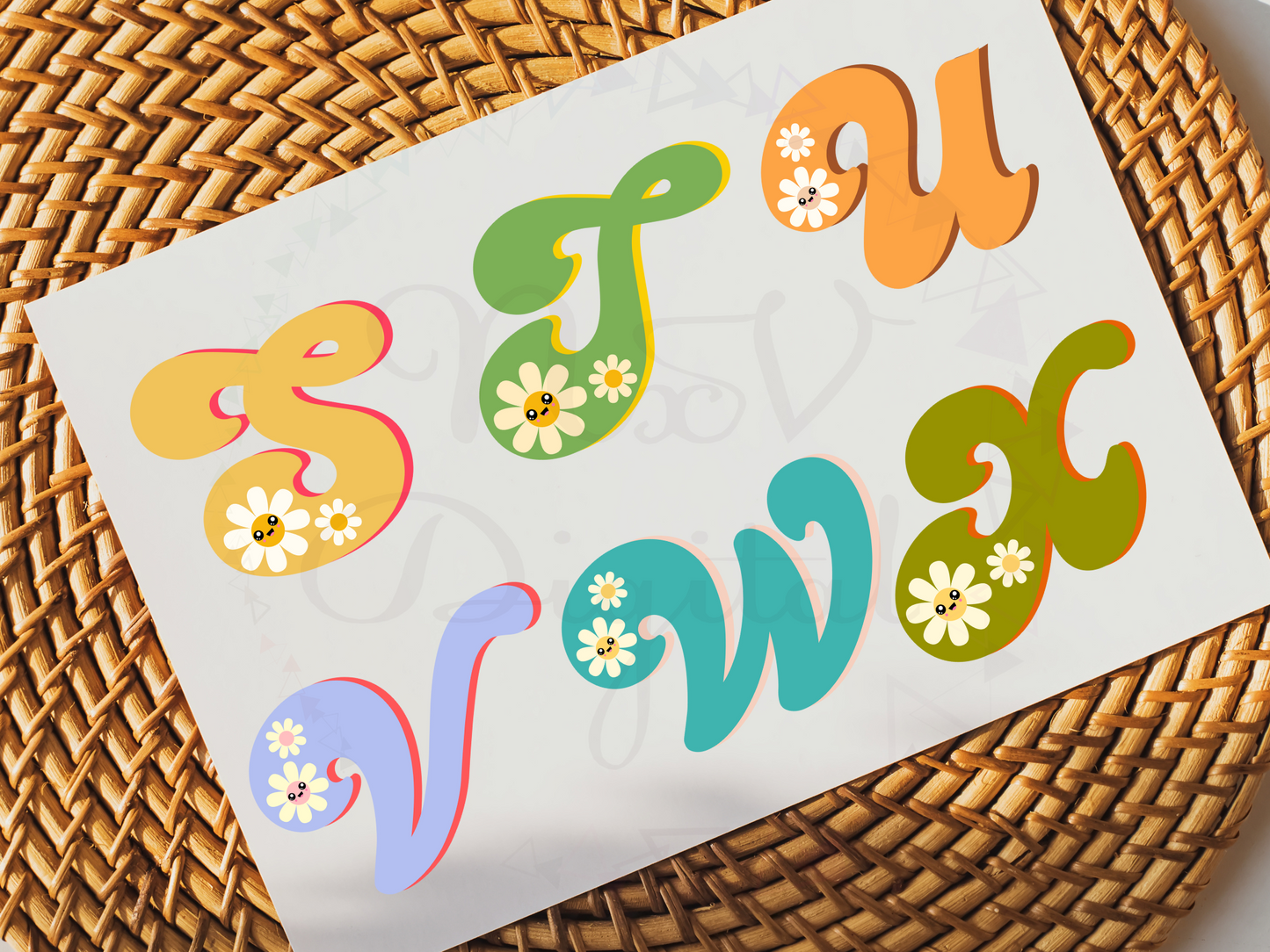 groovy alphabet flower png