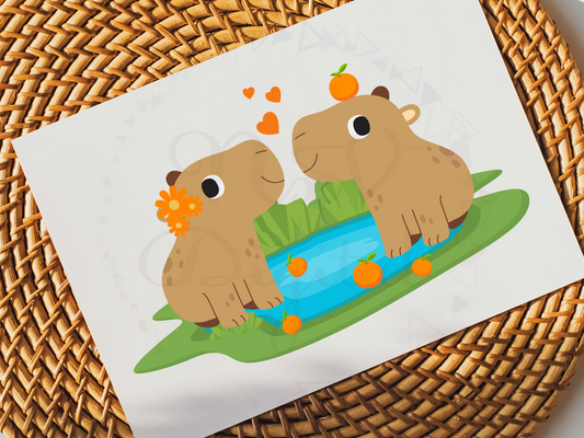 Couple Capybara Svg