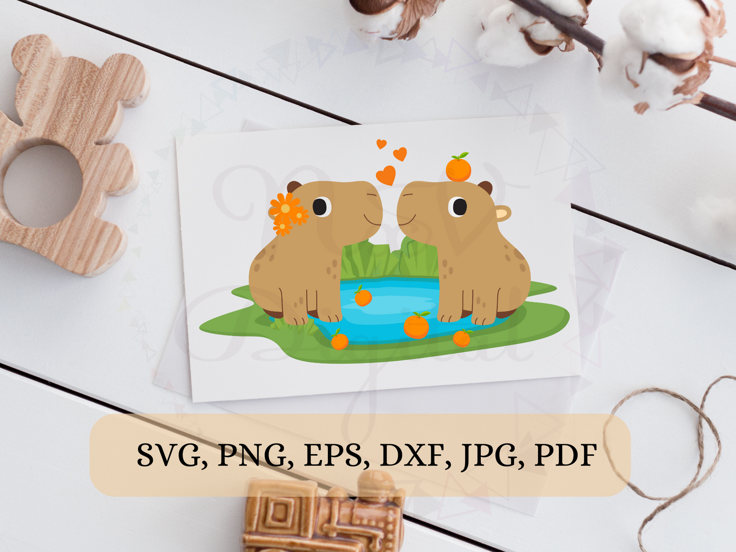 Couple Capybara Svg
