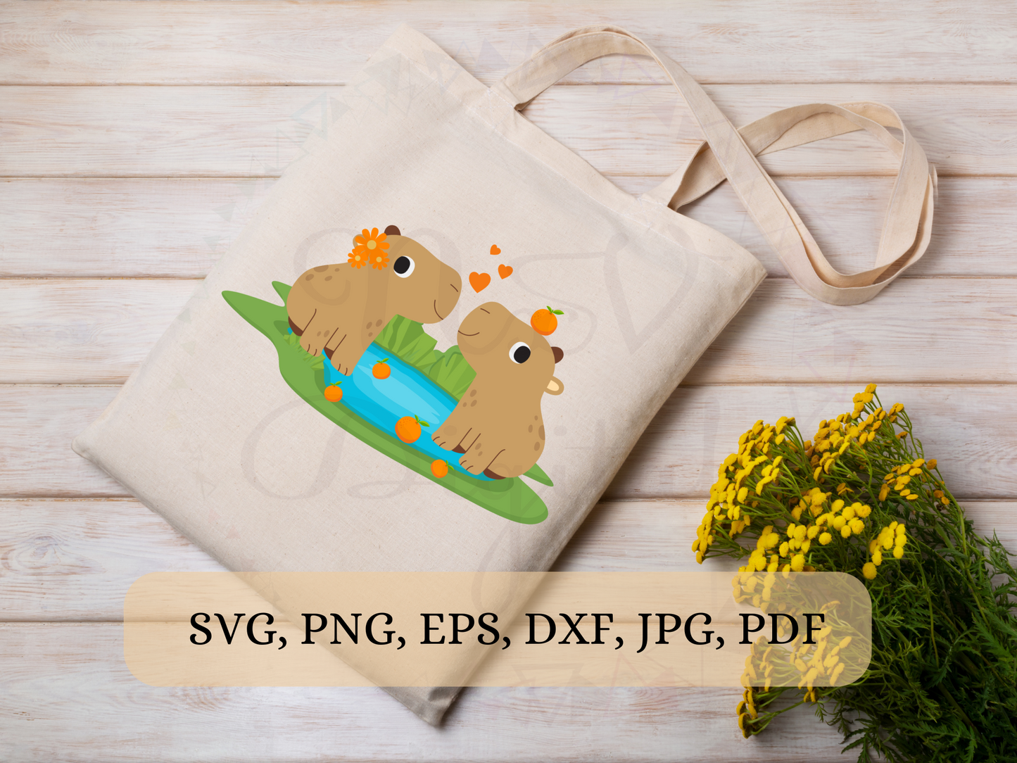 Couple Capybara Svg