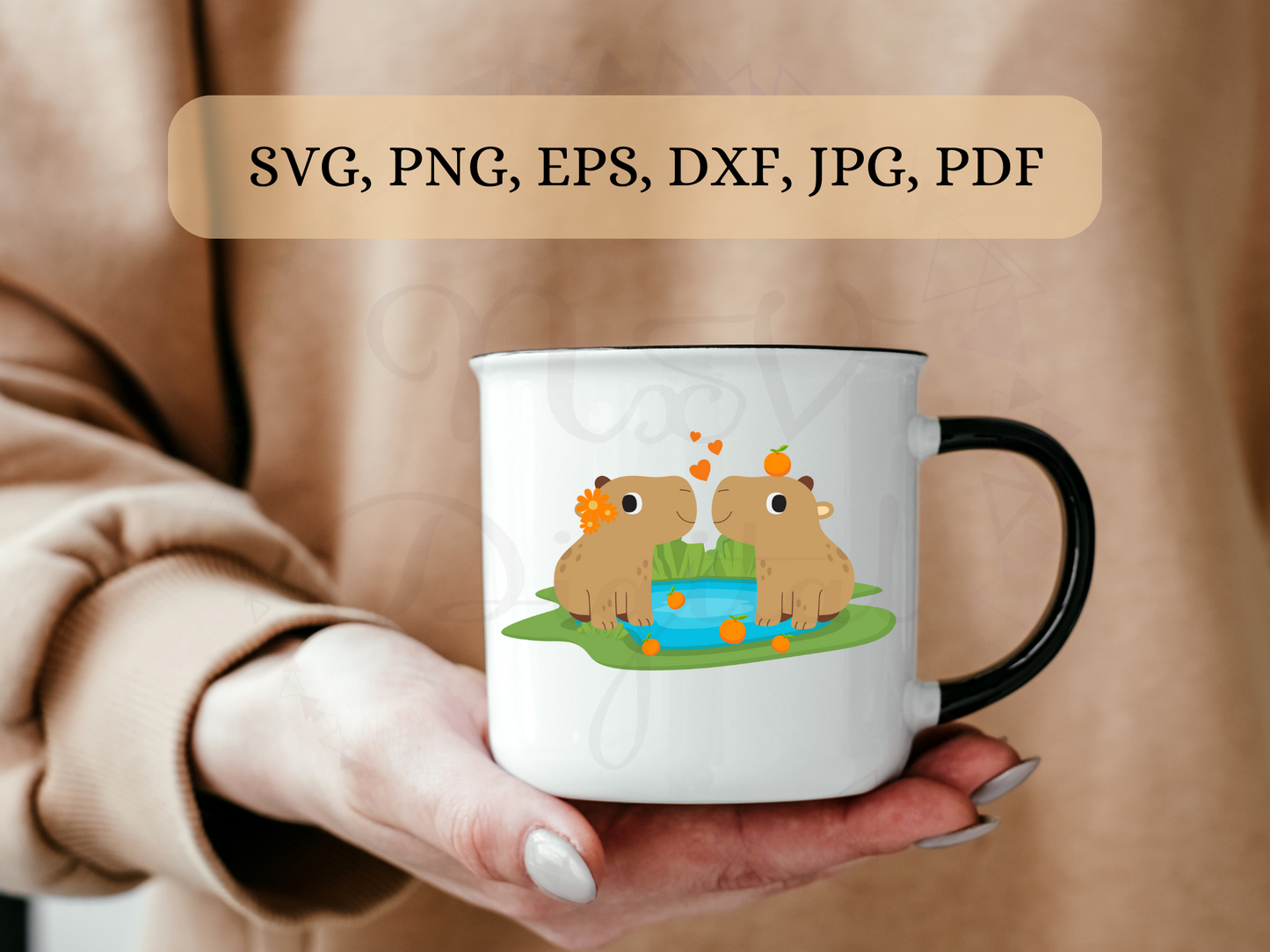 Couple Capybara Svg