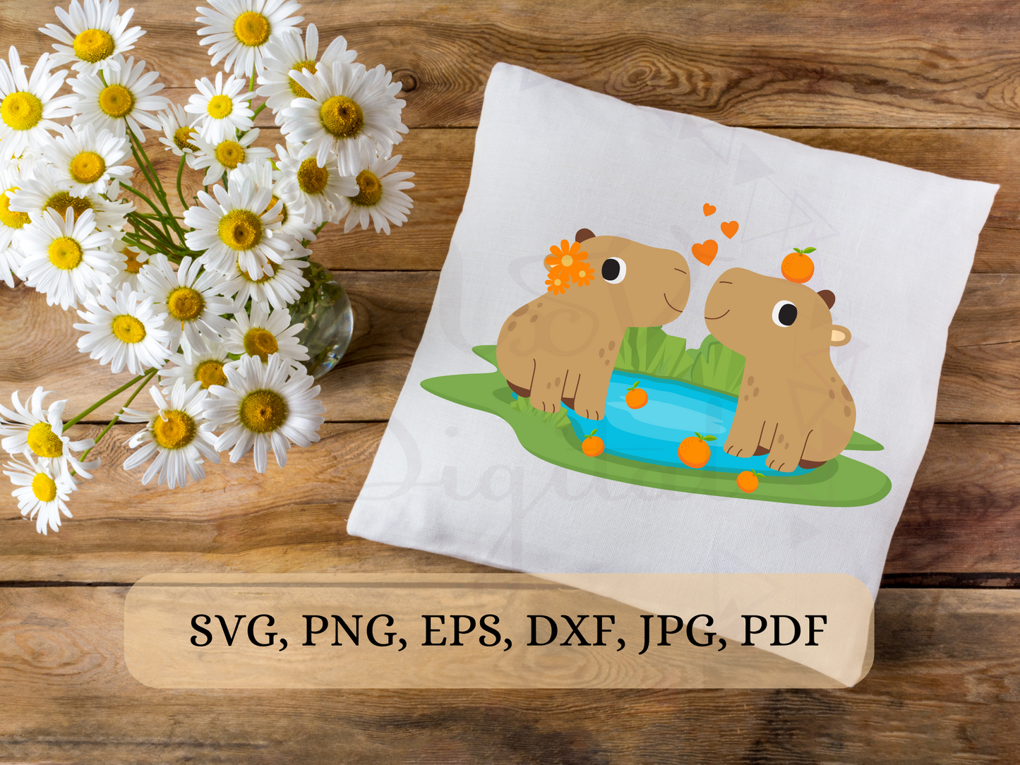 Couple Capybara Svg