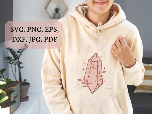 Magical crystal printed on t-shirt