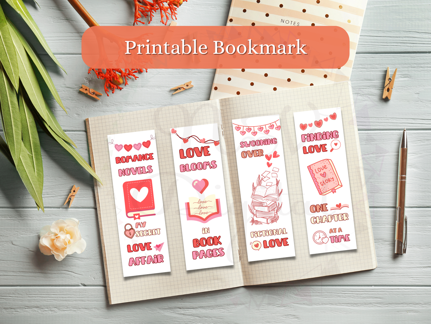 Romance Printable Bookmark