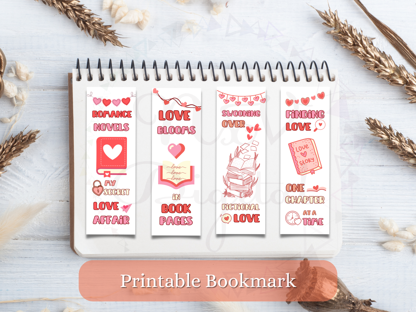 Romance Printable Bookmark