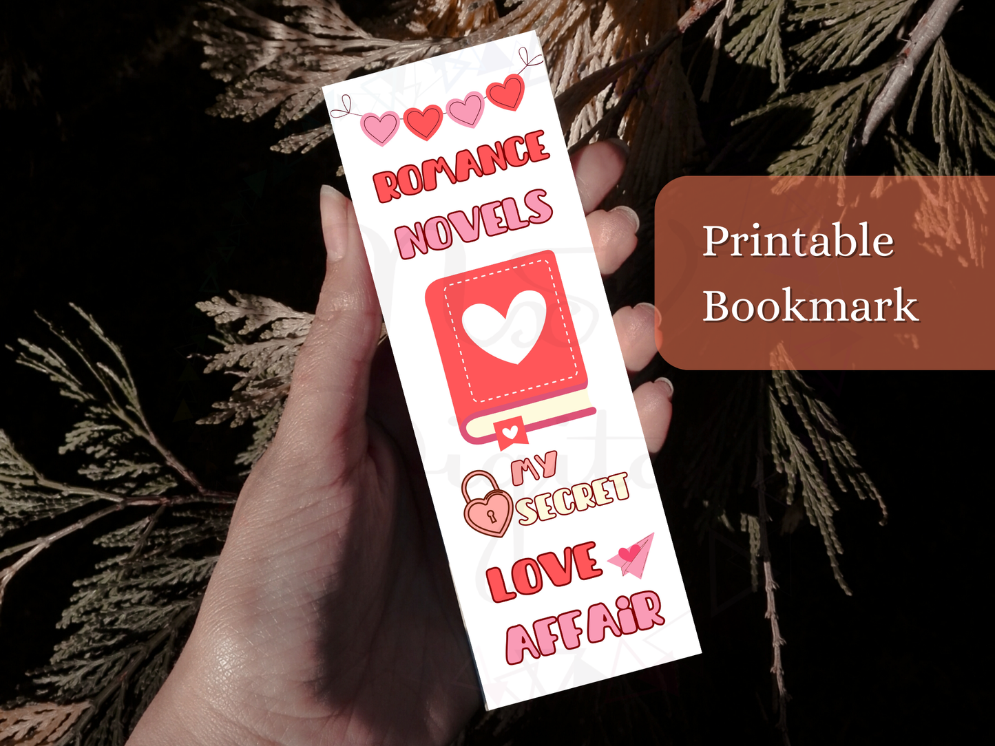 Romance Printable Bookmark