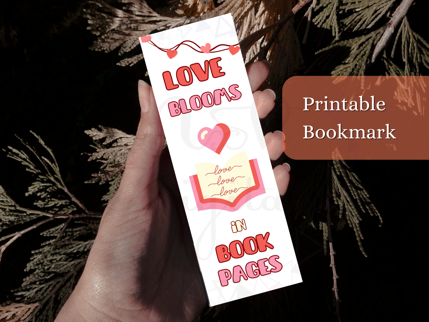 Romance Printable Bookmark