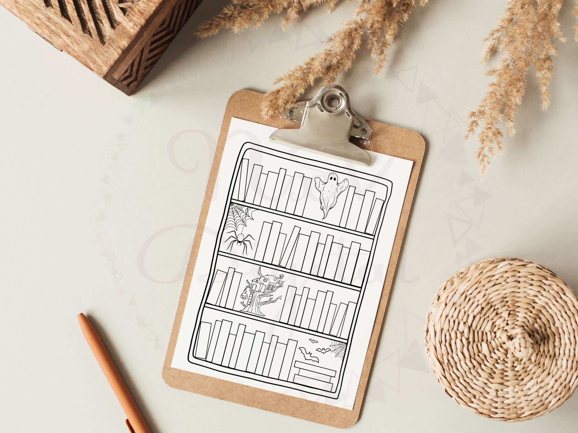 Bookshelf Template, 50 books Bookshelf Bookmark Png