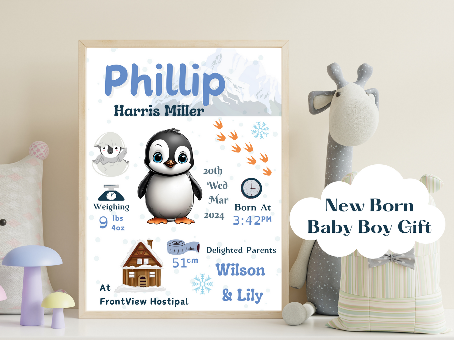 Baby Penguin New Born Baby Gift