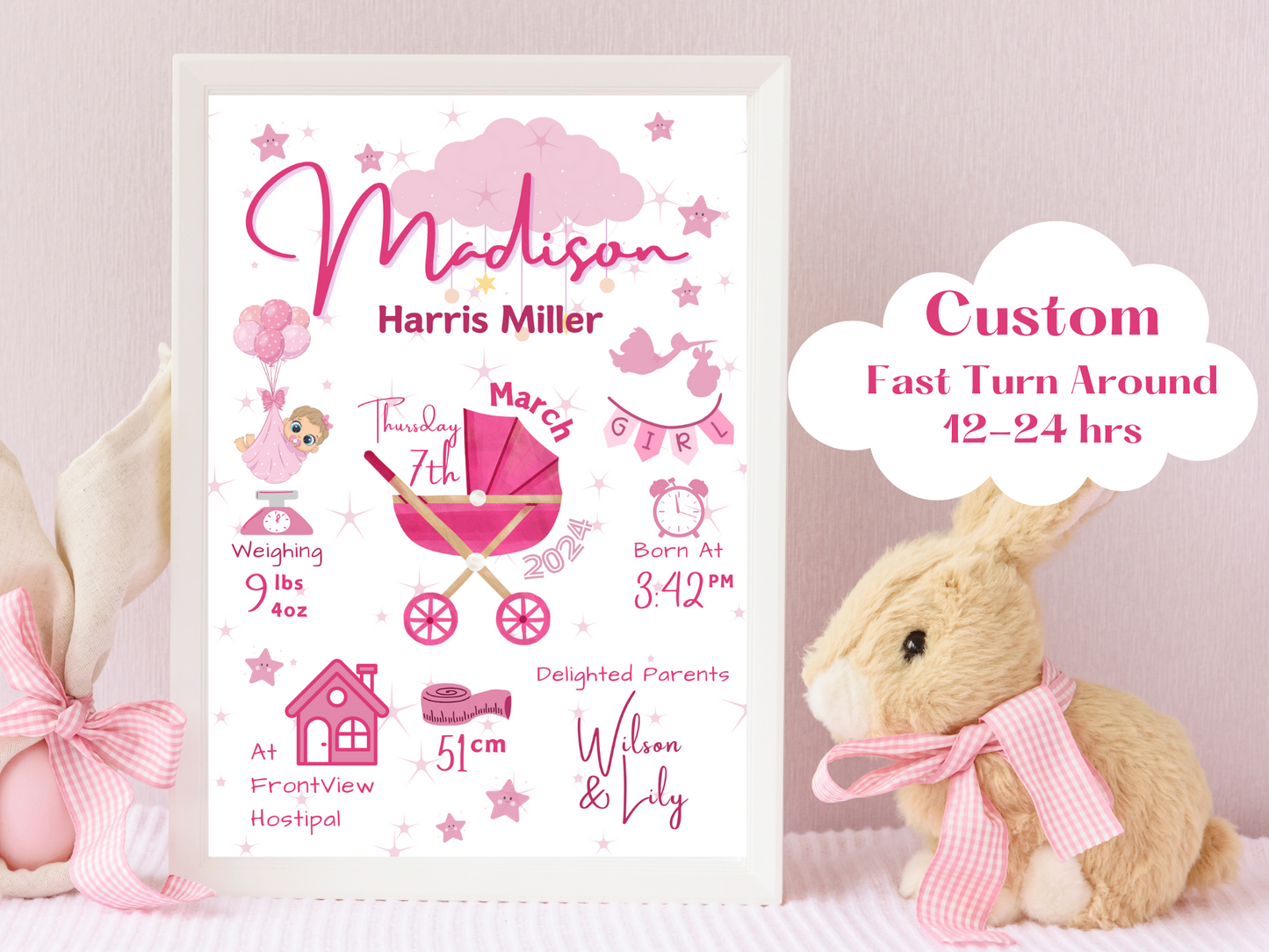 Pink New Born Baby Girl Gift